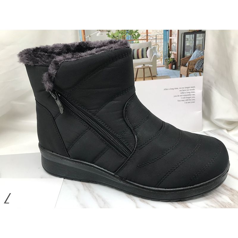 冬季2021新款女士棉鞋保暖舒适合脚休闲细腻轻便加绒加厚高筒户外防水防滑潮流百搭雪地靴13