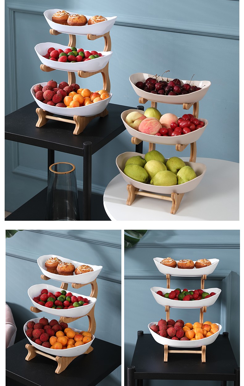 北欧多层水果盘家用餐厅餐桌客厅茶几零食盘水果篮轻奢摆盘可定制						详情图6