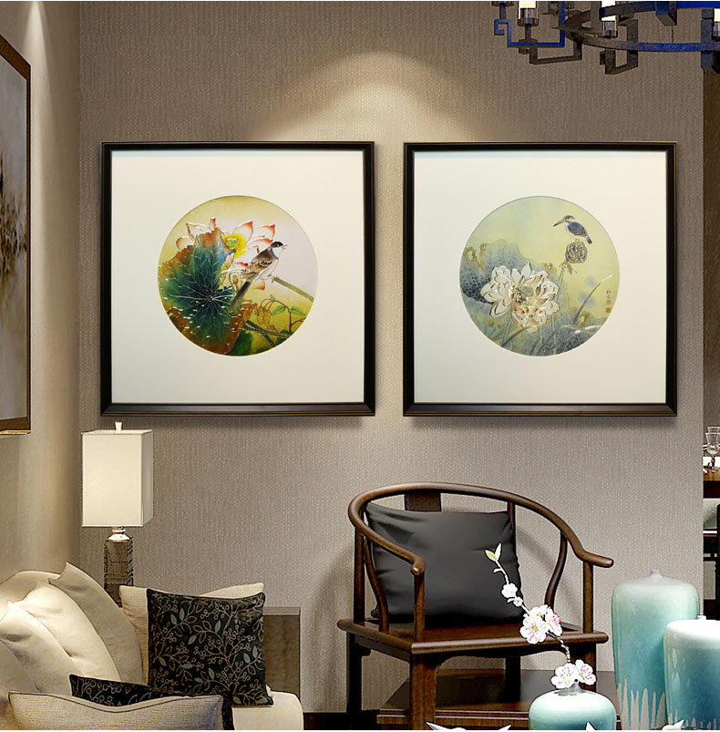 高端中国风铜雕画 荷花翠鸟详情1