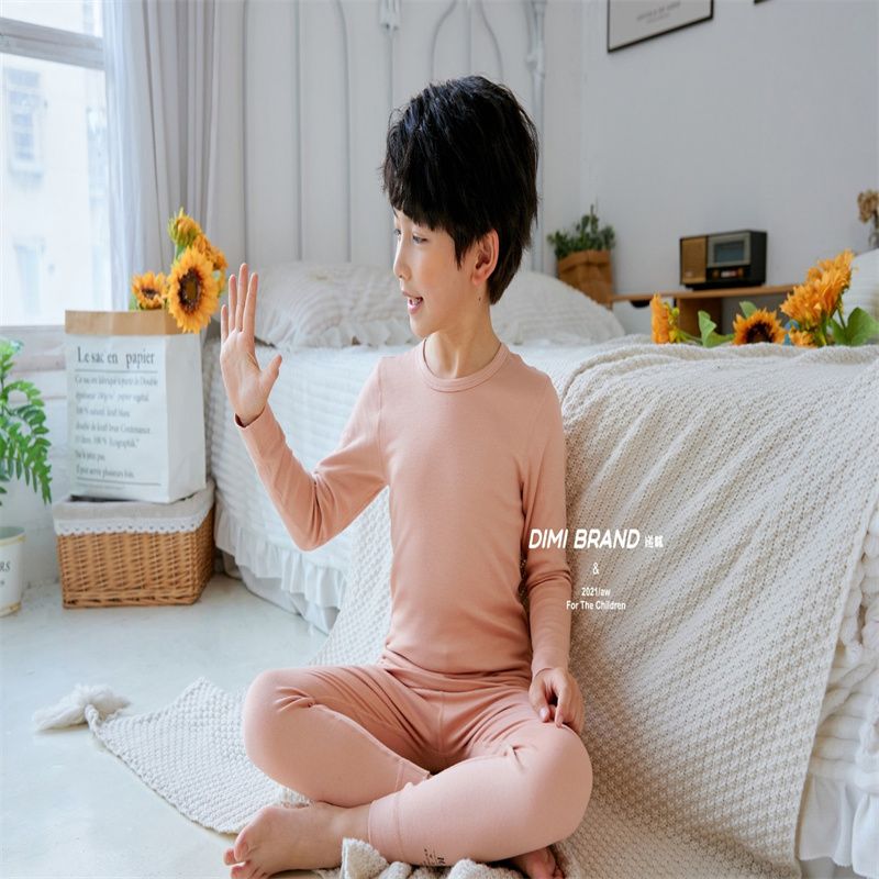 秋衣秋裤精品套装少年儿童纯棉保暖内衣薄款透气贴身秋冬季棉毛衫19
