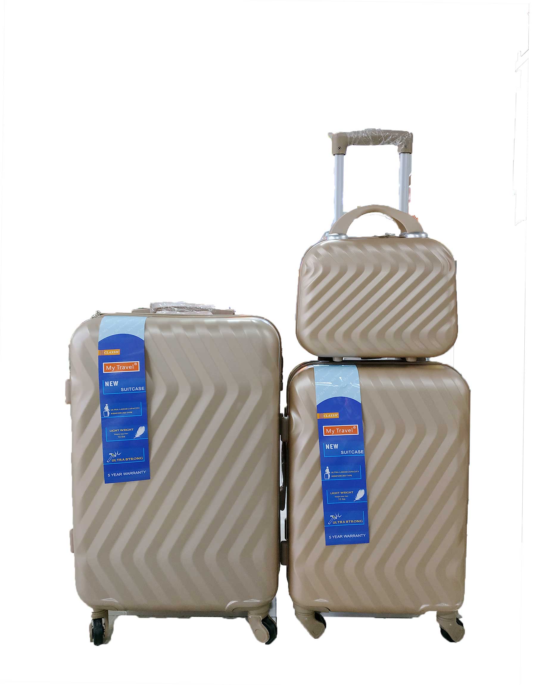 005 trolley case, suitcase, combination case, three-piece set, ABS material details Picture