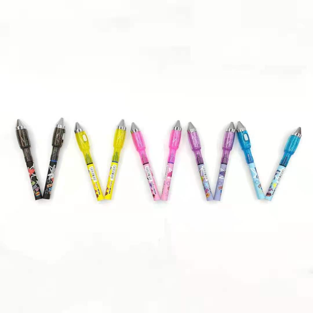 Magnetic attraction at both ends, foldable pressure relief pen, gel pen, fingertip rotation pen, light pen, seven-color light pen Specification image