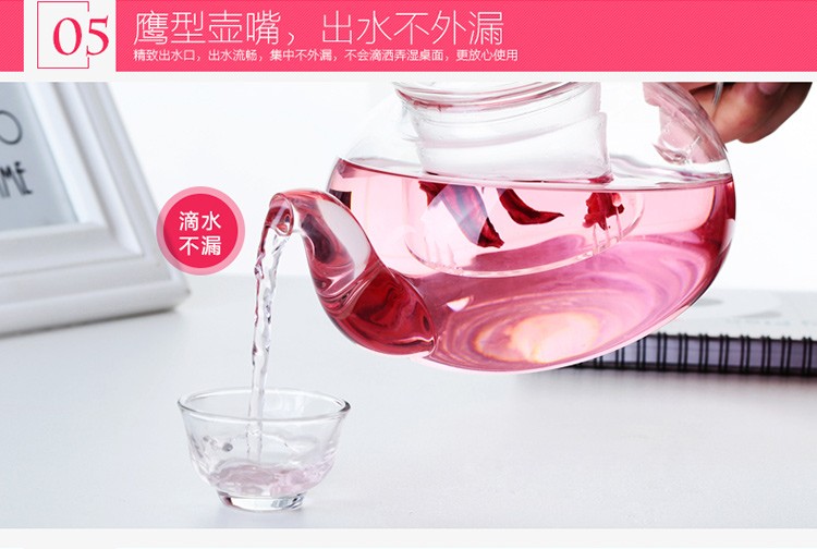 Wholesale glass steaming teapots, boiling teapots, flower teapots, glass cups, tea sets, flower teapots, exquisite teapots detail image 10