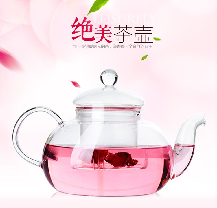 Wholesale glass steaming teapots, boiling teapots, flower teapots, glass cups, tea sets, flower teapots, exquisite teapots detail image 2