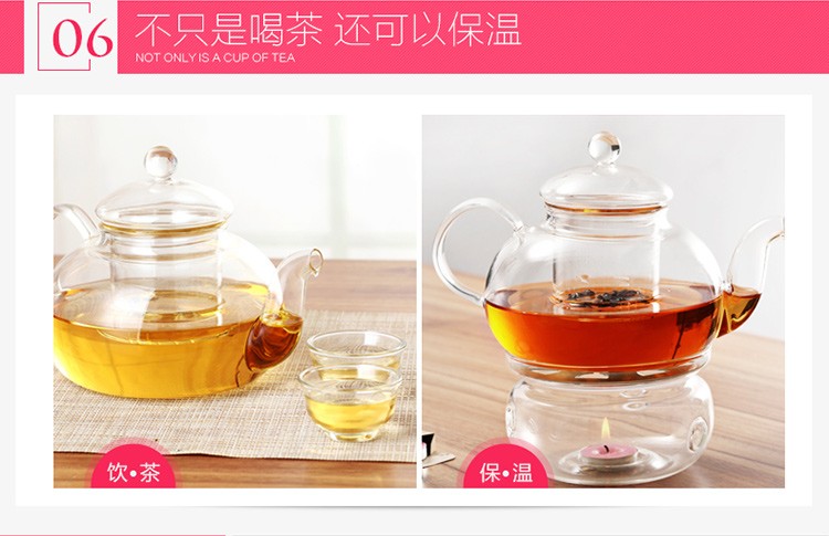 Wholesale glass steaming teapots, boiling teapots, flower teapots, glass cups, tea sets, flower teapots, exquisite teapots detail image 11