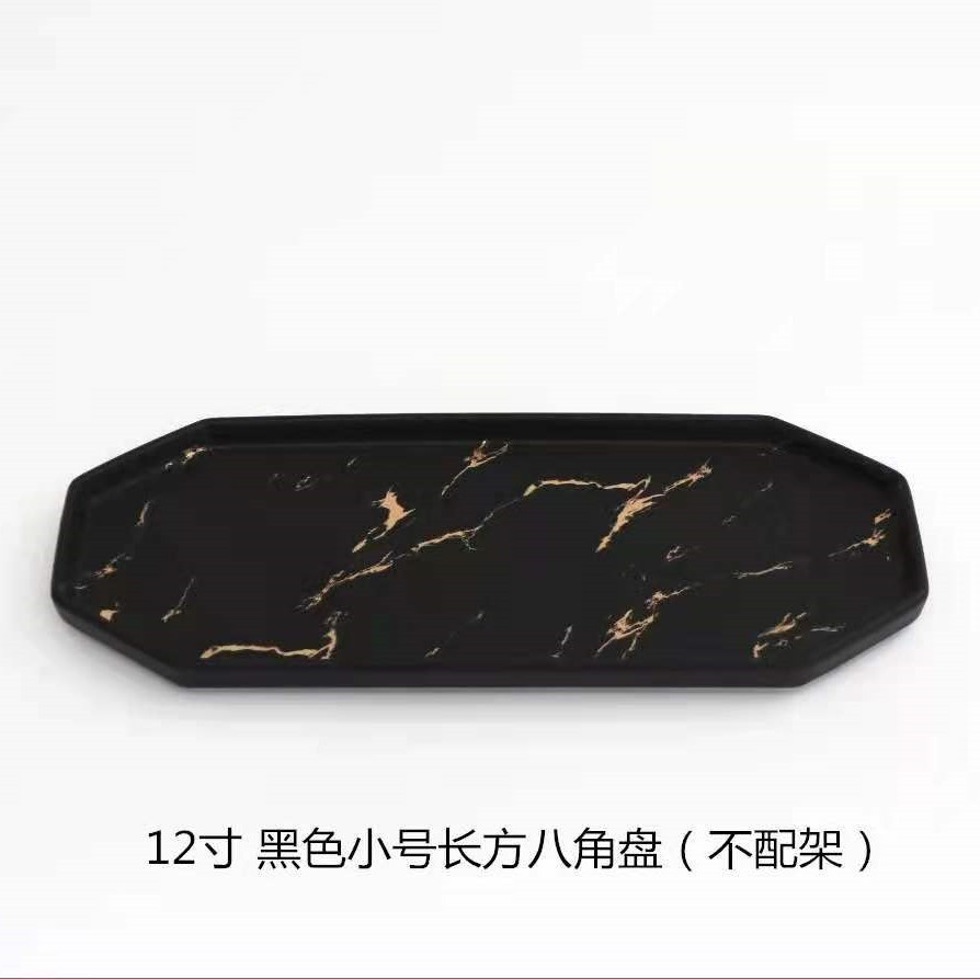 Creative Nordic-style tableware, marble-patterned ceramic plates, sushi plates, cold dish plates, acacia wood and ceramic dinner plate set detail image 13