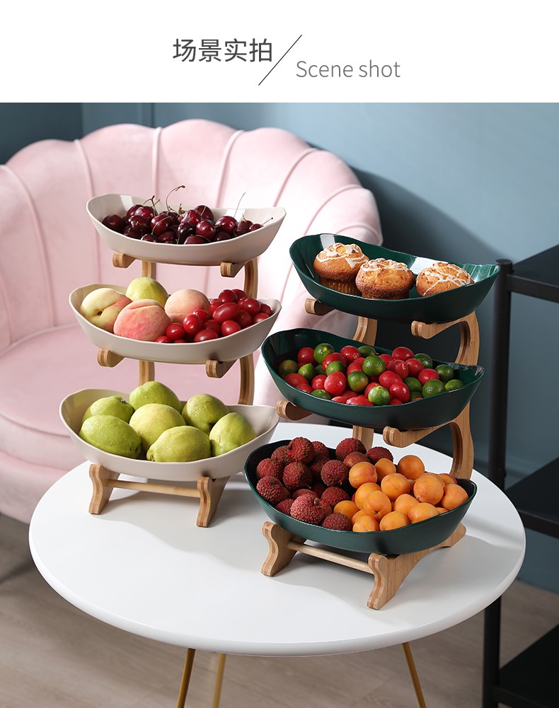 北欧多层水果盘家用餐厅餐桌客厅茶几零食盘水果篮轻奢摆盘可定制						详情图11