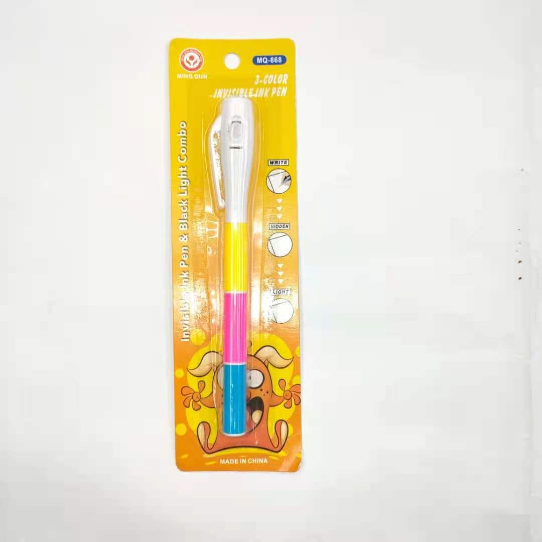 Ultraviolet invisible pen, spliced invisible pen, 3-color invisible pen, banknote detector pen