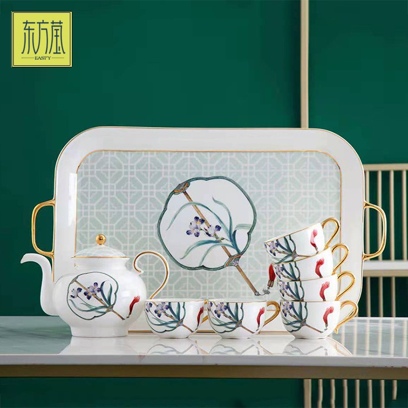 Ceramic water sets, coffee sets, tea sets, new Chinese-style bone China tea sets, cup sets, high-end bone China gift tea sets pic 5