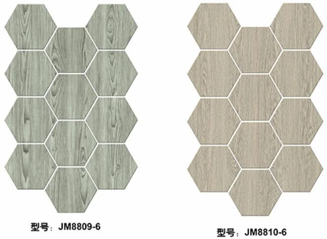 Self-adhesive floor, marble grain, wood grain, hexagonal, shopping mall, office, home decoration, cement floor, floor renovation, 24cm*21cm, kitchen, bedroom, bathroom, living room detail image 4