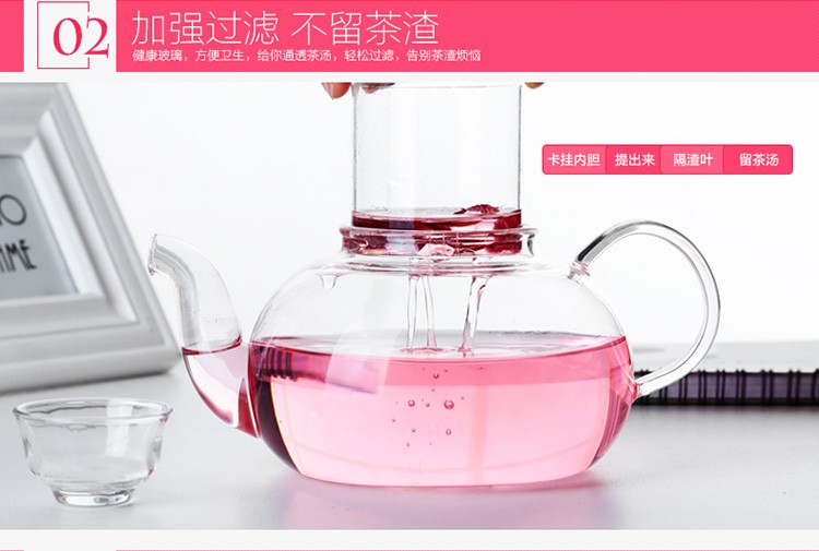 Wholesale glass steaming teapots, boiling teapots, flower teapots, glass cups, tea sets, flower teapots, exquisite teapots detail image 7