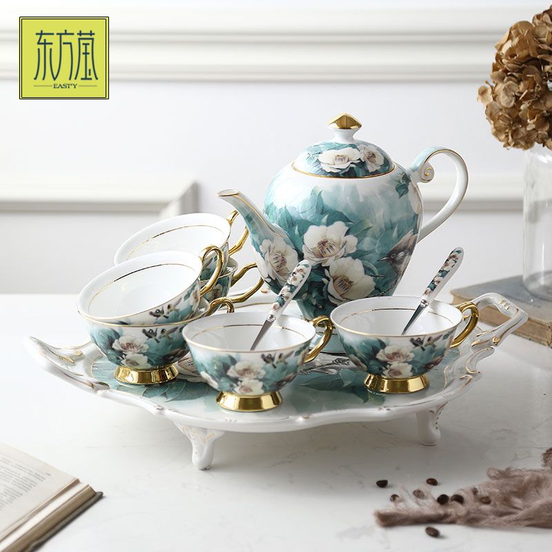 Ceramic water and coffee sets, ceramic coffee cups and saucers, bone China water sets, bone China cups and saucers, British afternoon tea sets, country-style European coffee sets, internet-famous tea sets