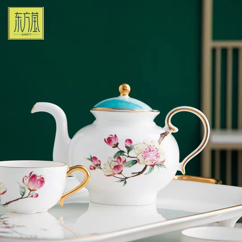 陶瓷咖啡具陶瓷水具茶具骨瓷咖啡具新中式茶具茶咖具杯具套装家用茶杯复古轻奢详情图8