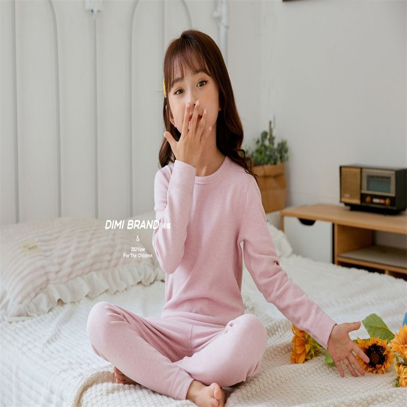秋衣秋裤精品套装少年儿童纯棉保暖内衣薄款透气贴身秋冬季棉毛衫16