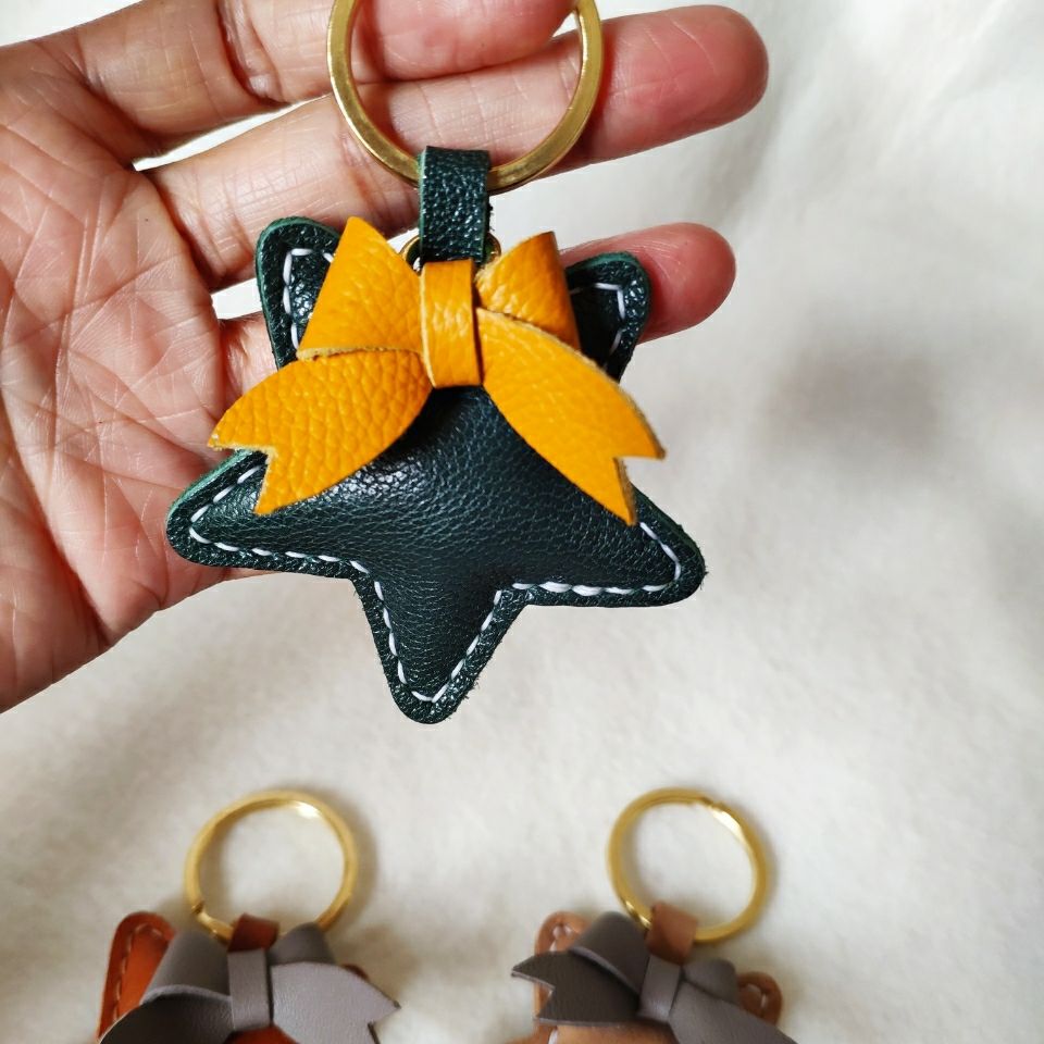 Star key series, bag pendant leather 10