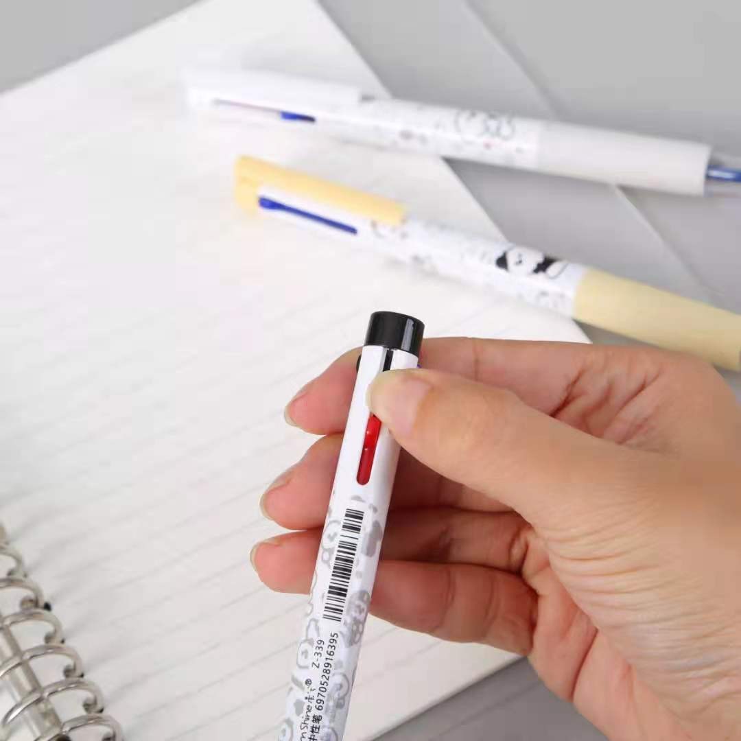 晨兮文具Z339创意卡通动物造型3色中性笔按动多色学生学习文具写字笔详情3
