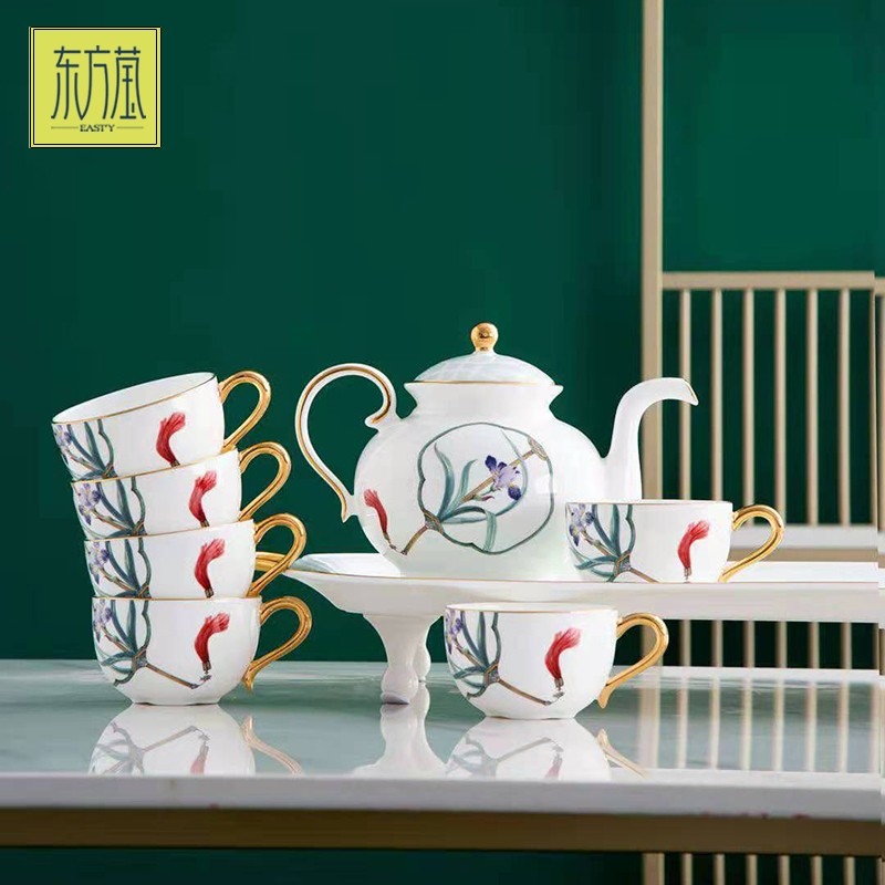 Ceramic water sets, coffee sets, tea sets, new Chinese-style bone China tea sets, cup sets, high-end bone China gift tea sets pic 9