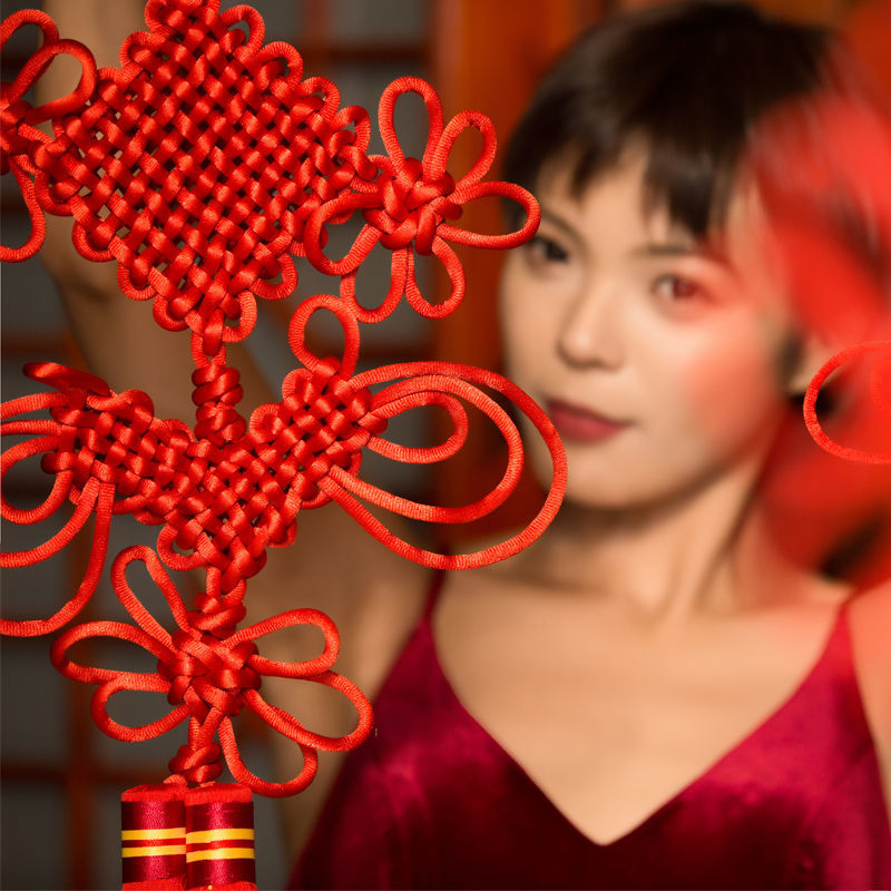 Chinese Knot Pendant Red Small Living Room Large Chinese Section Peace Knot Heart Knot Housewarming New Home Interior Decoration 5*5 Item Picture