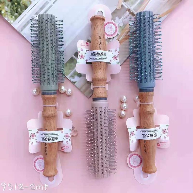 榉木柄卷发梳护理造型梳花开木木萌卡通梳 厂家直销批发详情图4
