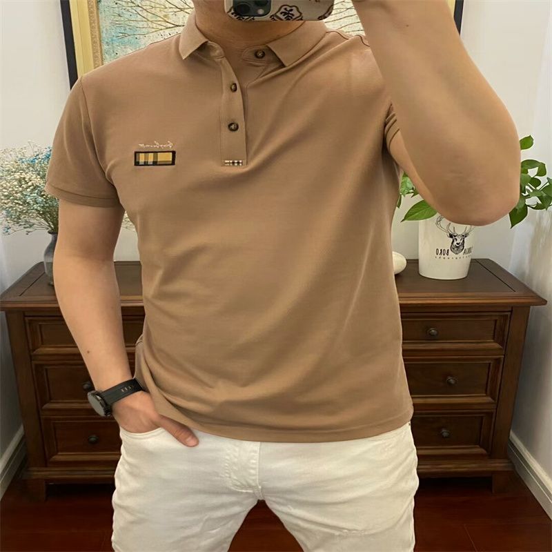 乐乐精品男士T恤夏装冰丝透气半袖宽松纯棉百搭休闲印花T恤17