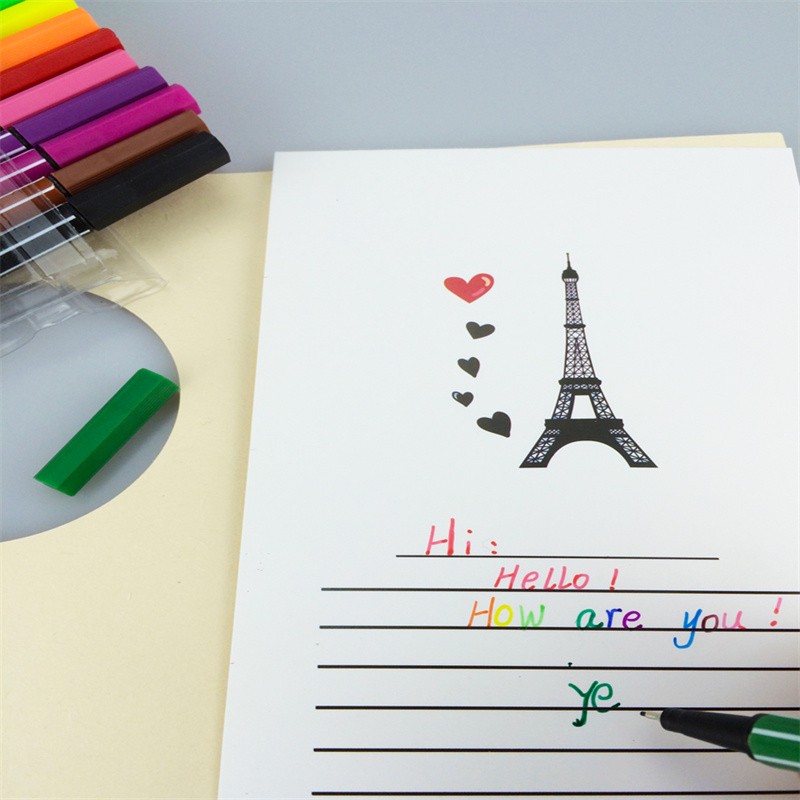 涂写顺畅随意绘画轻松水洗色彩鲜艳水彩笔可水洗清洗方便可晕染软头笔尖优质纤维笔尖详情图8