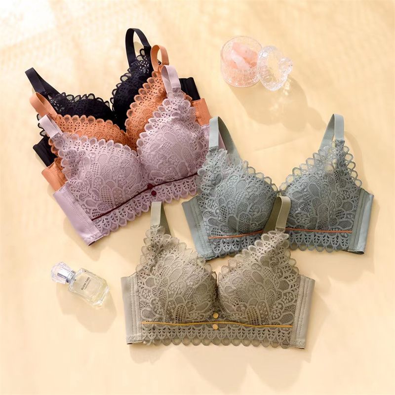 2021 New Product: Comfortable Undergarment without Underwire, lace mesh Bra, Gathering and Retracting Breast Bra 22