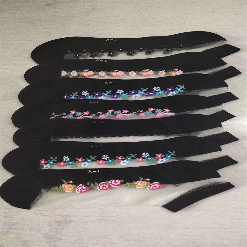 玻璃丝女隐形袜短袜超薄冰丝中筒纯棉底水晶丝袜子103图