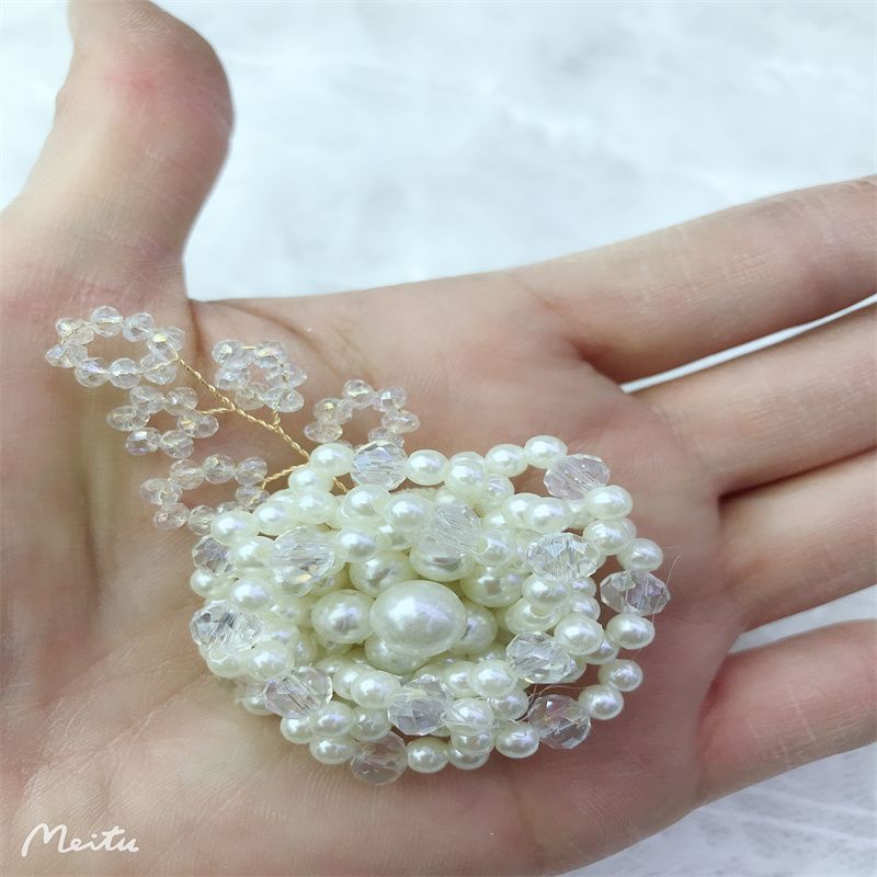 Purple Cherry Blossom Language hand-woven pearl crystal with twisted copper wire crystal pearl Specification image