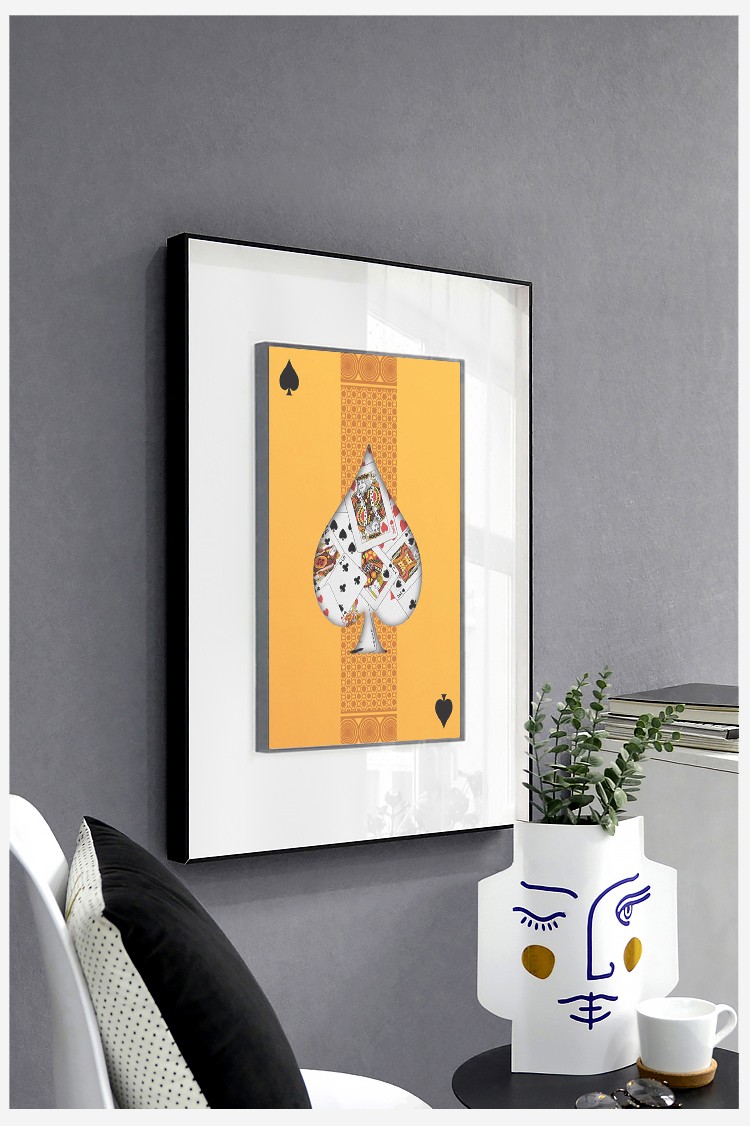 Now Poker Clown Generation Light Luxury Living Room Decoration Simple Atmosphere Abstract Sofa Background Painting Mural Bedroom Painting undefined