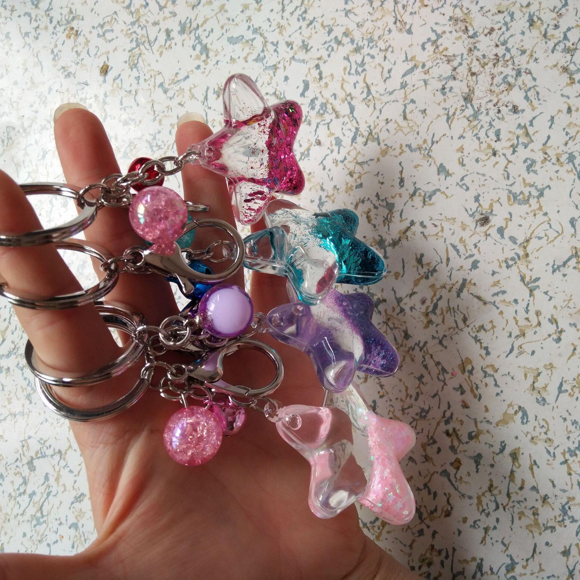 Pentagram series acrylic quicksand keychain series mixed 10