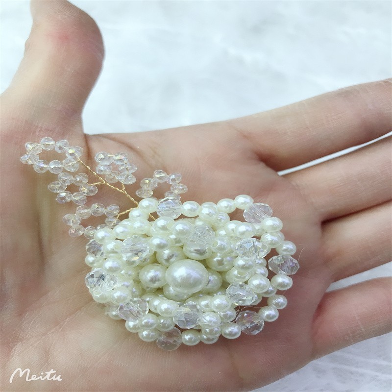 Purple Cherry Blossom Language hand-woven pearl crystal with twisted copper wire crystal pearl detail image 4