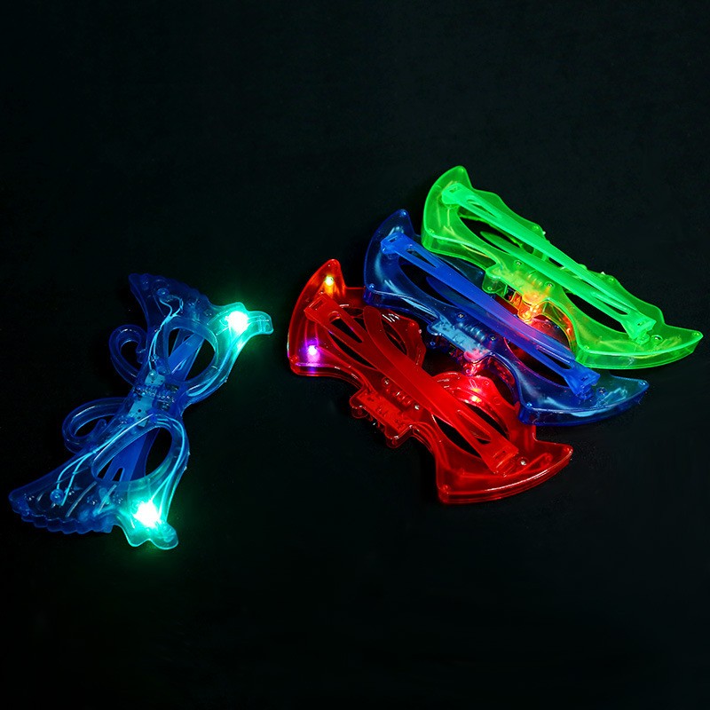 1252 发光灯泡大号蝙蝠眼镜  闪光蝙蝠眼镜  万圣节发光眼镜详情图4