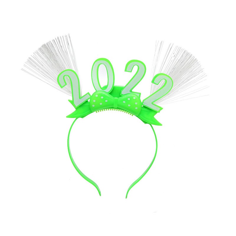 LED发光2022数字光纤头箍  闪光2022新年光纤头箍 跨年晚会用品详情图6