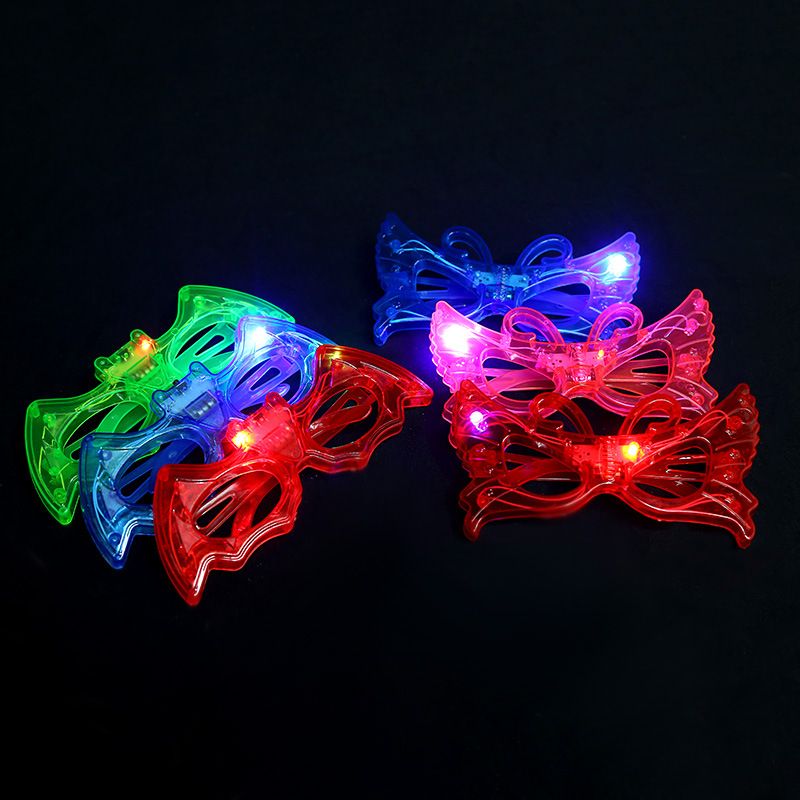 1252 发光灯泡大号蝙蝠眼镜  闪光蝙蝠眼镜  万圣节发光眼镜