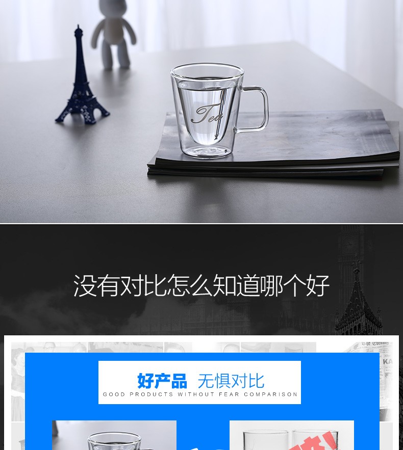 批发人工吹制方把双层杯高硼硅耐热玻璃杯隔热杯茶杯咖啡杯详情11