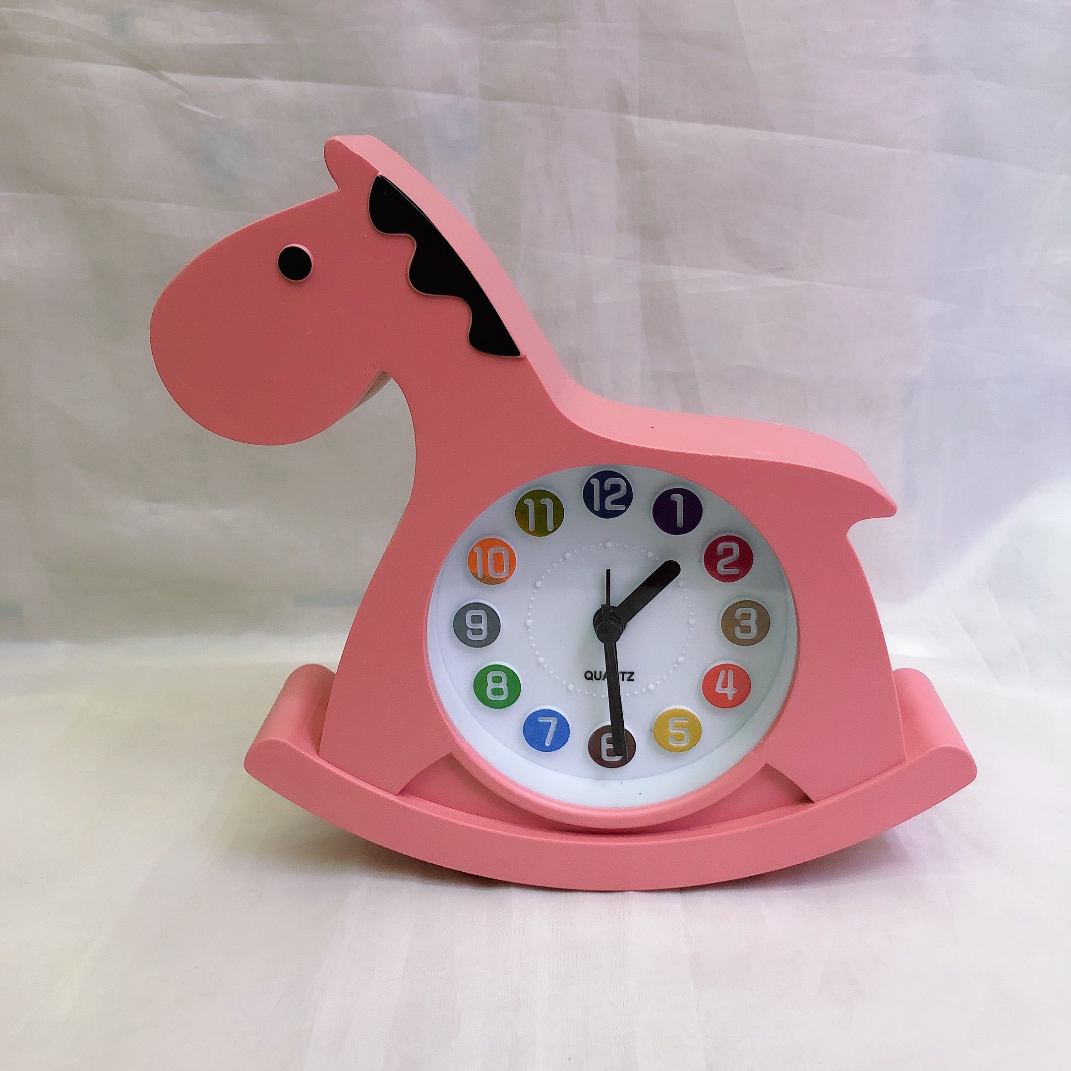 Minimalist wooden horse student minimalist style mini clock, fresh and clean alarm clock, creative home and office alarm clock Specification image