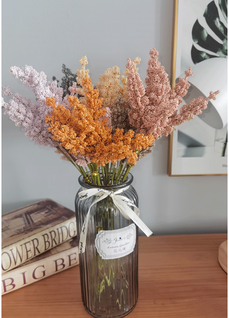 Nordic wheat ear flower simulation flower, wheat ear home combination flower arrangement, simple style, forest-themed mini Provence lavender detail image 6