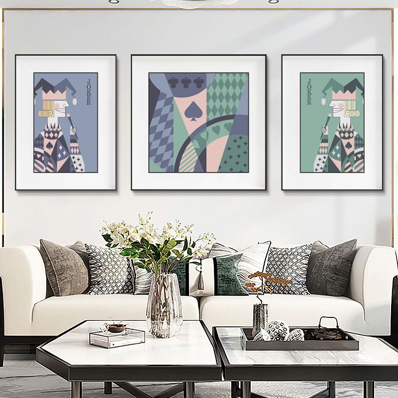 Now Poker Clown Generation Light Luxury Living Room Decoration Simple Atmosphere Abstract Sofa Background Painting Mural Bedroom Painting details Picture