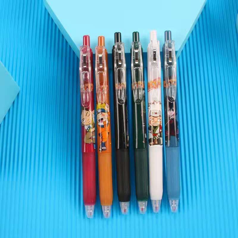New stainless steel spring-head quick-drying ink Neutral pen Heart Quick-drying pen Student Black ins Japanese Naruto Pen