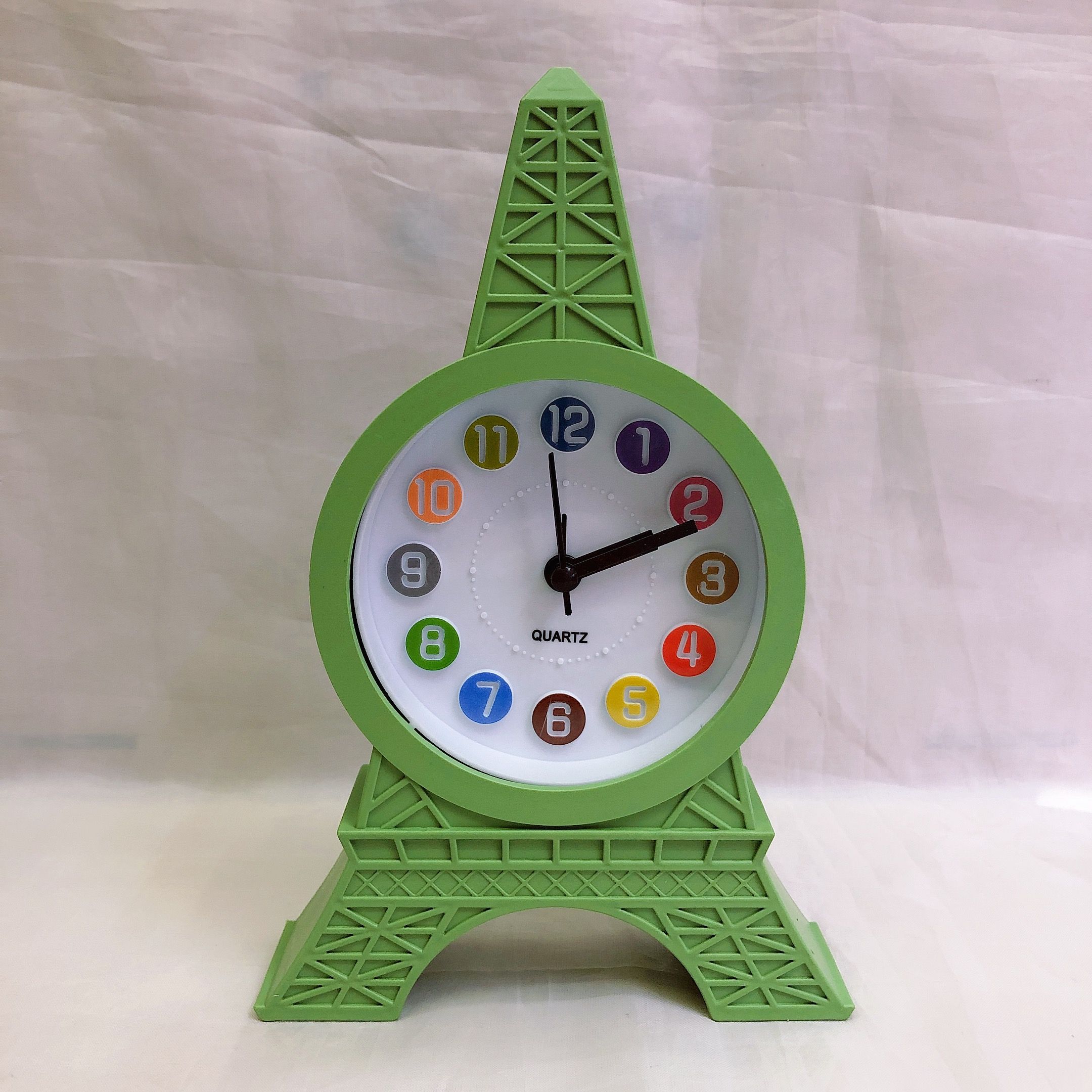 Set up a colorful digital tower alarm clock for the Eiffel Tower in Paris, a creative and fashionable gift with a sound test clock details Picture