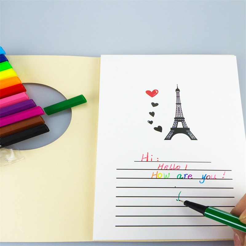 涂写顺畅随意绘画轻松水洗色彩鲜艳水彩笔可水洗清洗方便可晕染软头笔尖优质纤维笔尖详情图6