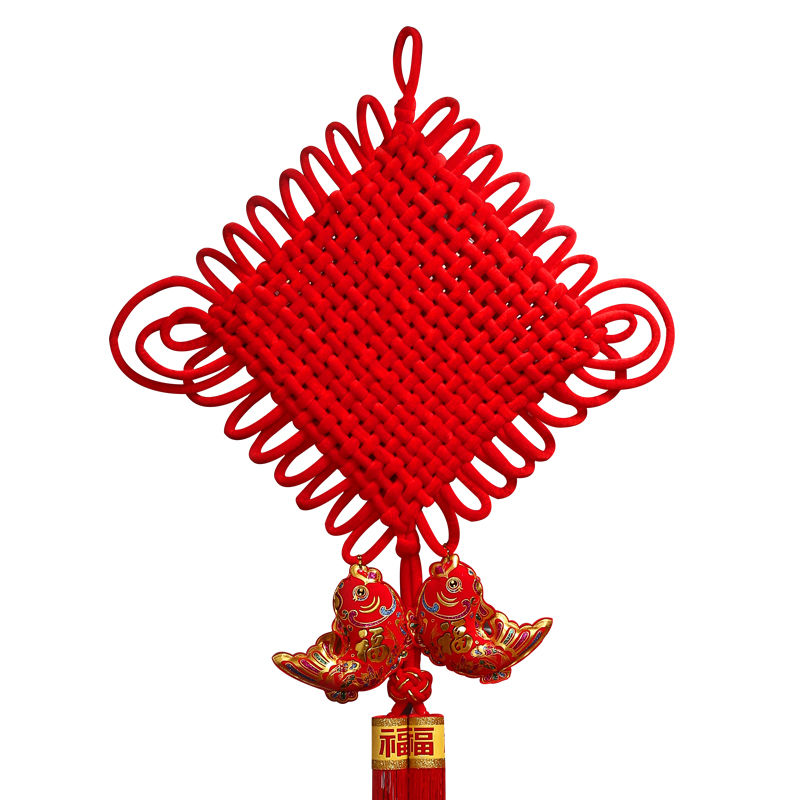 Chinese knot pendants, large "Fu" characters on the living room door, high-end peace and festival wall decorations for the entrance hall, background wall decorations detail image 3