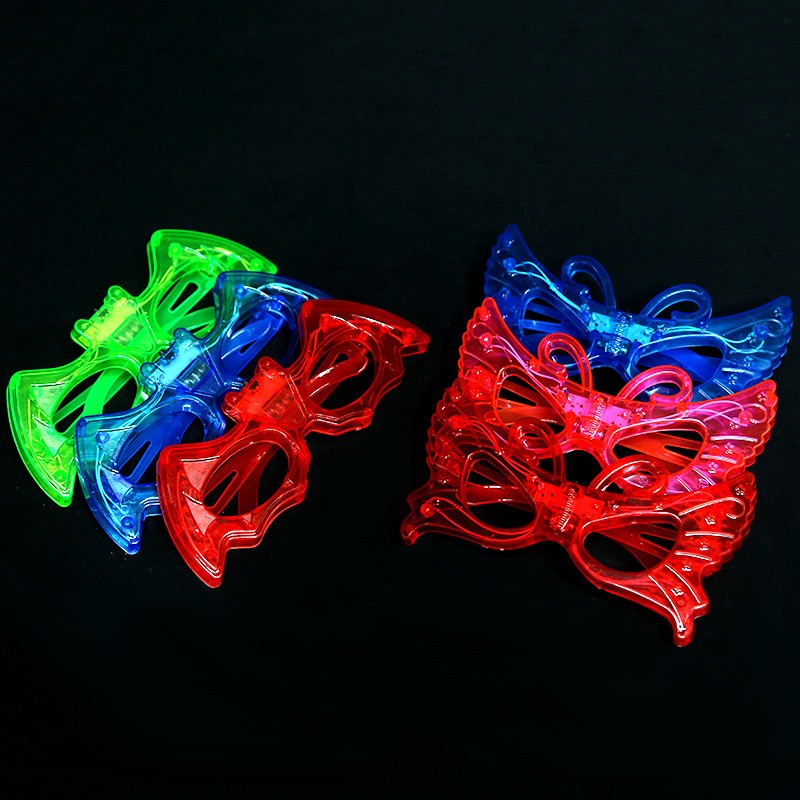 1252 发光灯泡大号蝙蝠眼镜  闪光蝙蝠眼镜  万圣节发光眼镜详情图2