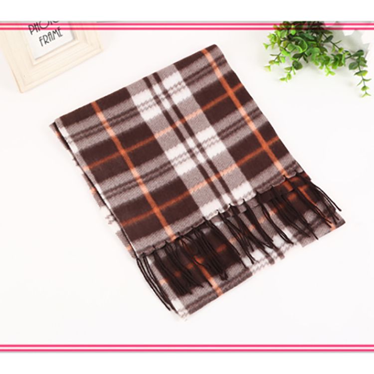 Jane Eyre silk edge manufacturers direct plaid double-sided velvet men's warm tassel scarf men's air conditioning room shawl bib thumbnail