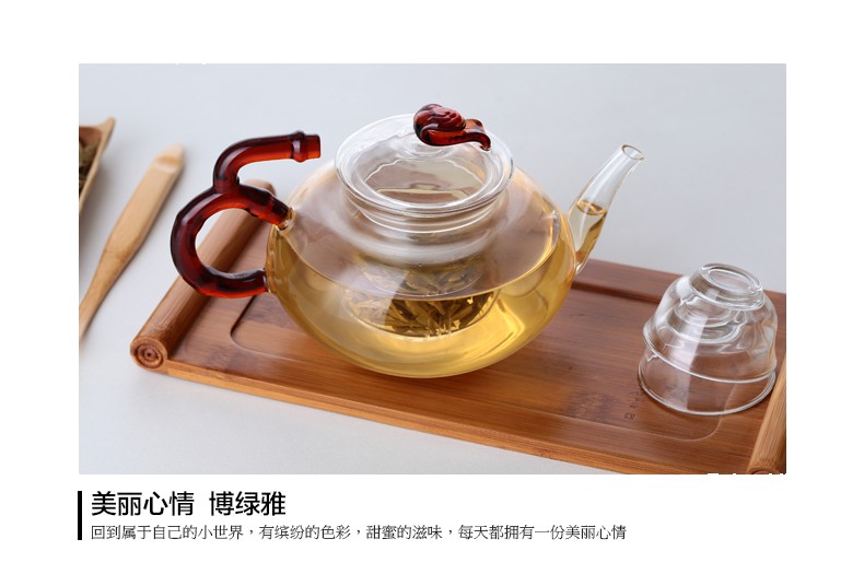 Wholesale Ruyi teapots, high borosilicate heat-resistant glass teapots, flower teapots and Gongfu tea sets detail image 17