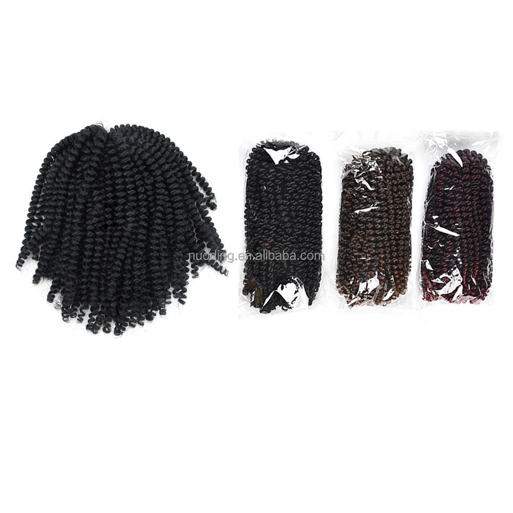 Hot selling spring twist hair 8inch small curl colorful braiding twist crochet high temperature fiber wholesale spring twists thumbnail