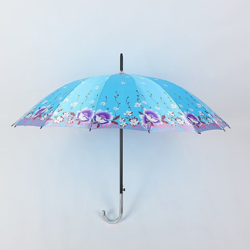 色丁布16k雨伞长柄伞详情图1
