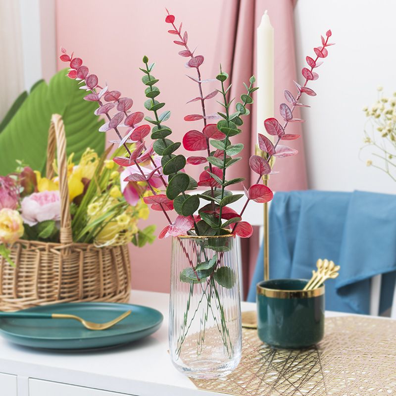 Nordic ins simulation single eucalyptus money leaf plastic flower artificial green plant leaf vase, forest style details Picture