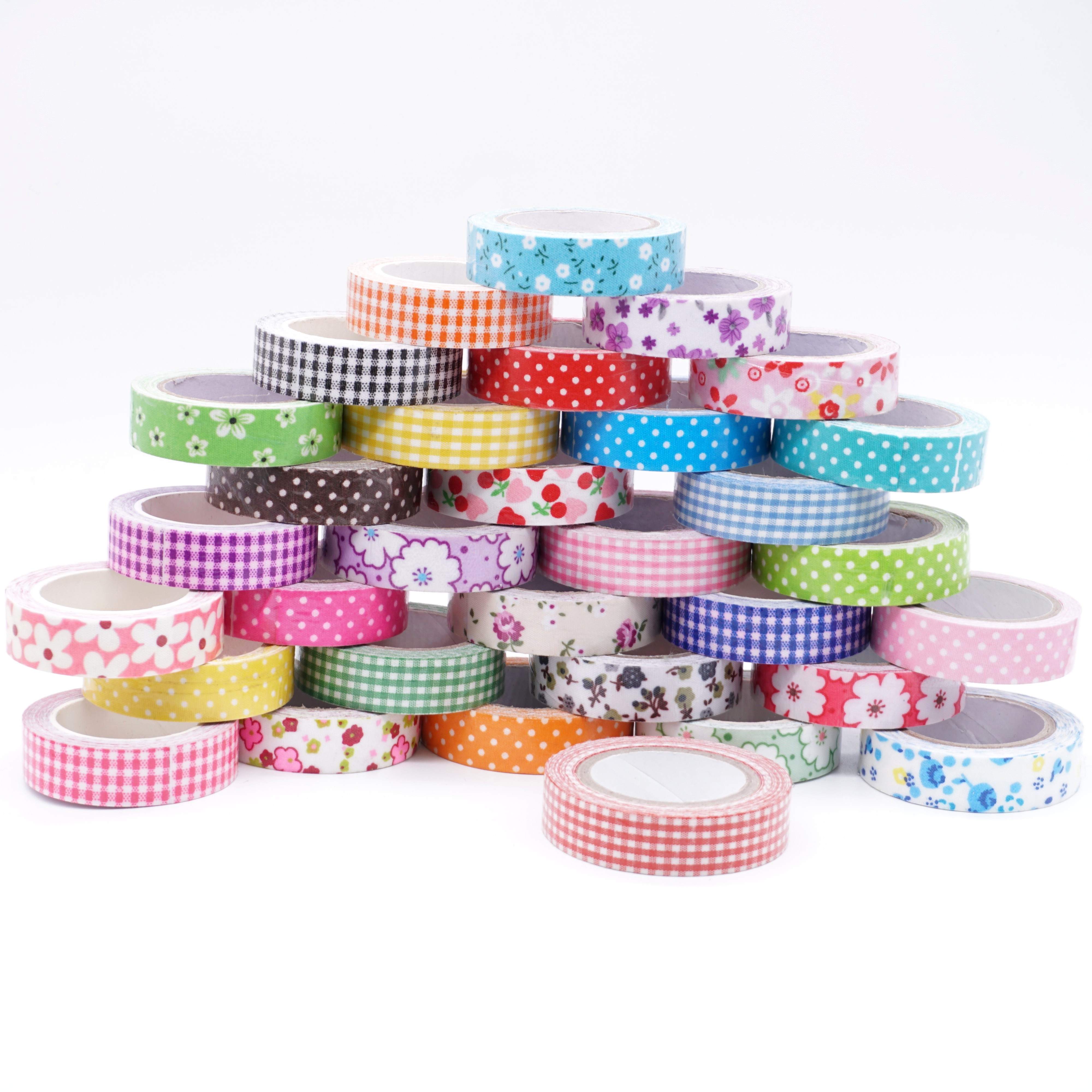 Korean DIY handmade photo album decoration with a fresh and simple style, customizable checkered tape and small floral fabric diy pic 5