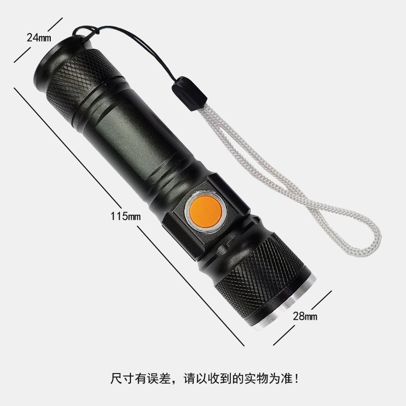 515USB charging mini flashlight, telescopic focusing high-intensity LED flashlight, mini portable high-intensity lamp flashlight detail image 10